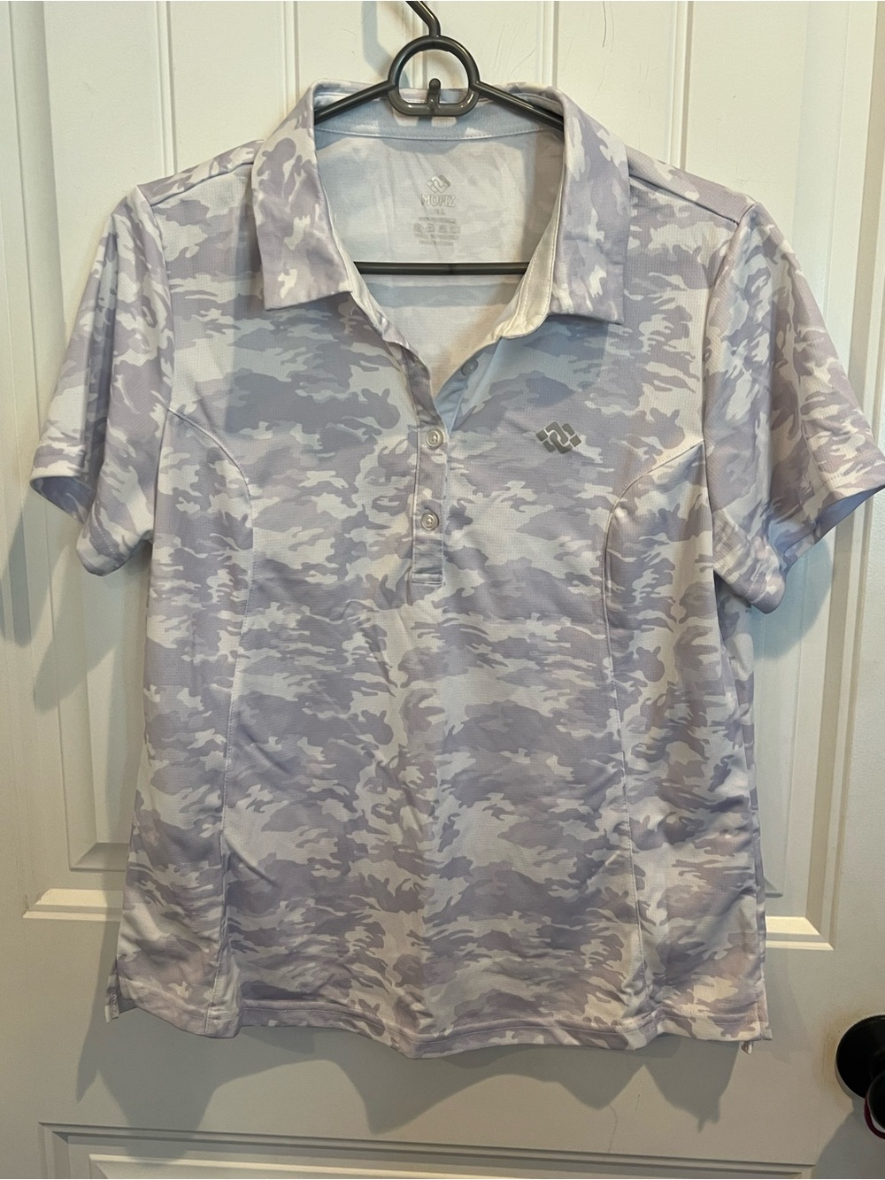 Mofiz purple, gray camo golf polo athletic shirt XL